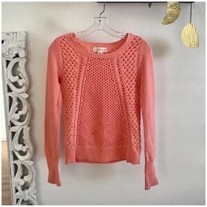 🪞 NEW crew neck open knit long sleeve sweater in light pink coral